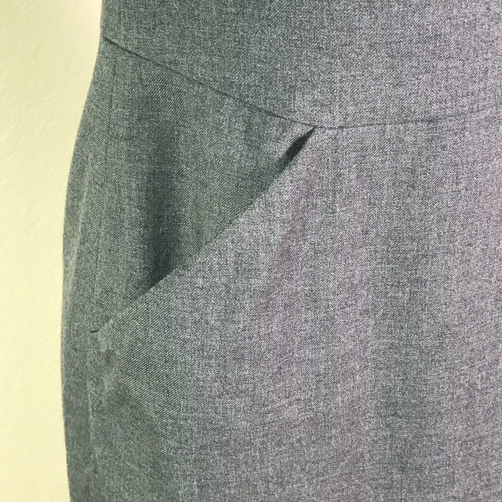 J‎ CREW DARK GREY WOOL SLEEVELESS SHEATH DRESS